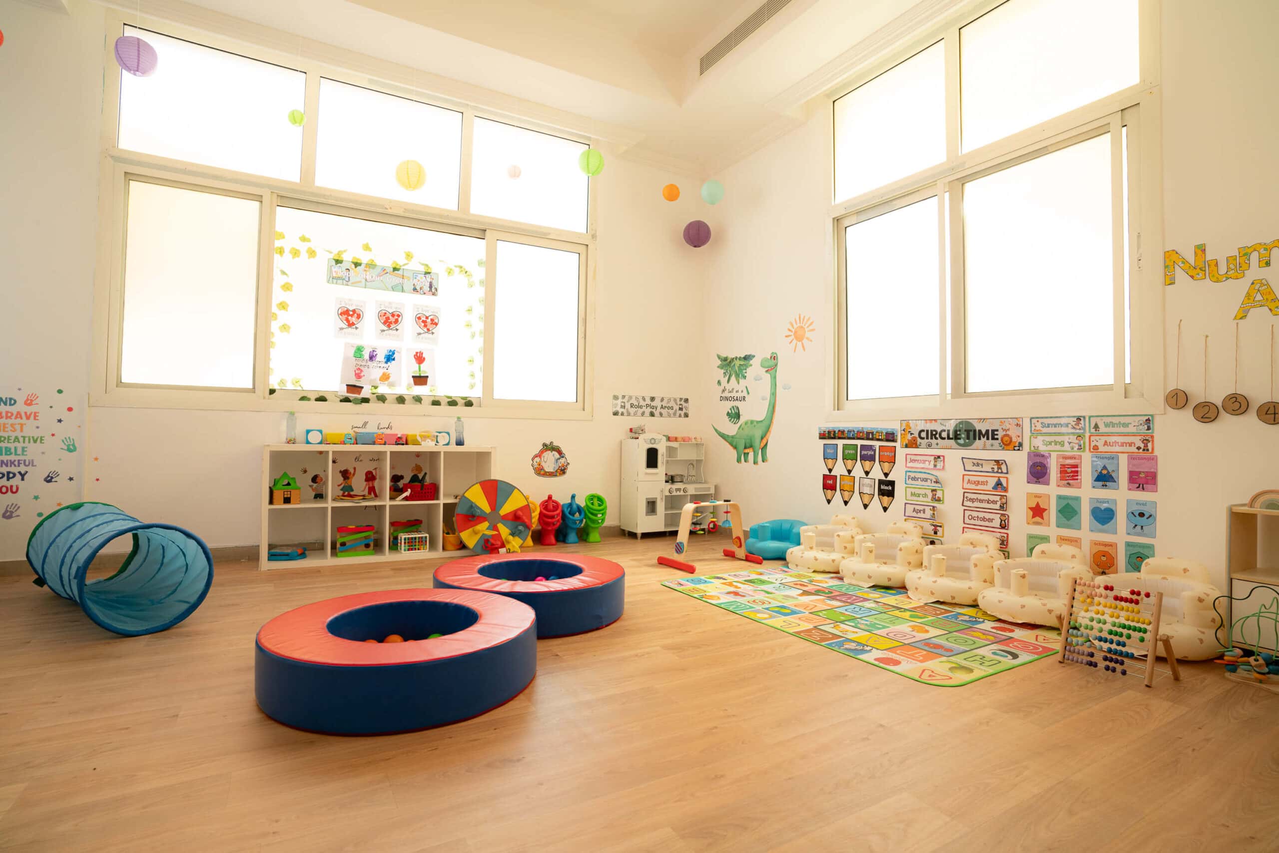 Sunlit classroom at Tappy Toes Nursery Al Jazzat, Sharjah